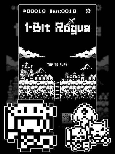除此之外,bgm最新手机游戏 03 黑白复古像素rpg《1-bit寻宝探险》